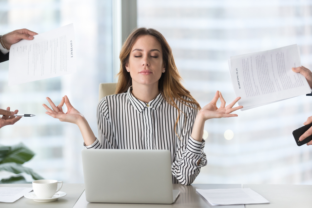 Business Woman Needing Work Life Balance